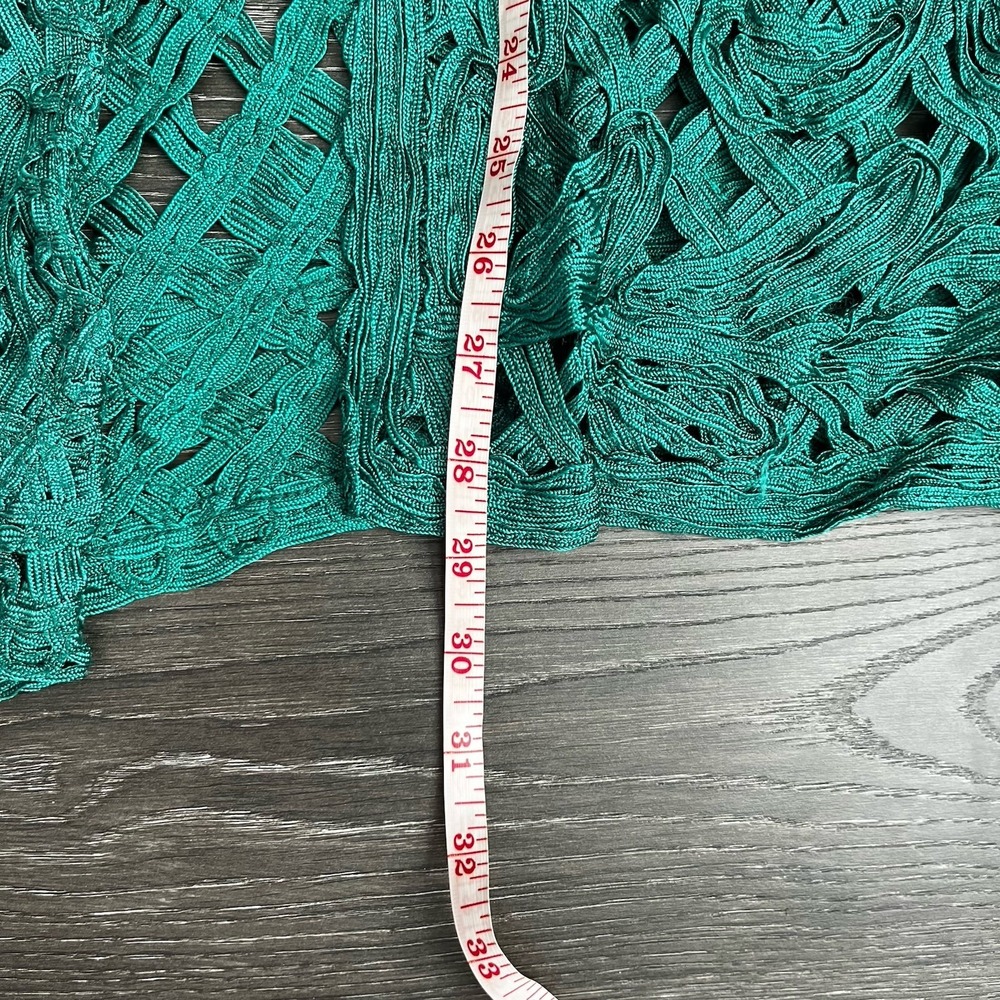 Chicos Travelers Crochet Cardigan Jacket Green Sz 3 Romantic Cottage‎ XL Resort - Picture 8 of 10